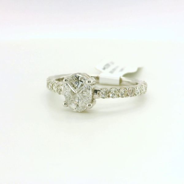 14K White Gold Diamond Engagement Ring .72 CTW Pie Cut & Round Accent Diamonds Image 3 Bradley's Jewelers Jacksonville, NC