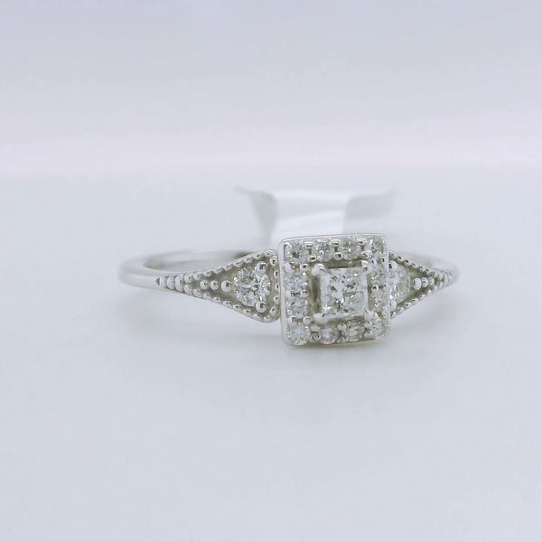 10K White Gold Princess-Cut Diamond Engagement / Promise Ring - 0.25 CTW Image 2 Bradley's Jewelers Jacksonville, NC
