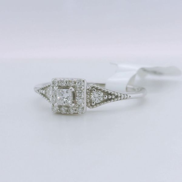 10K White Gold Princess-Cut Diamond Engagement / Promise Ring - 0.25 CTW Image 3 Bradley's Jewelers Jacksonville, NC