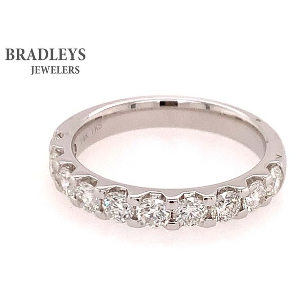 14K White Gold 1.00 CTW Diamond Prong Set Wedding Band Bradley's Jewelers Jacksonville, NC