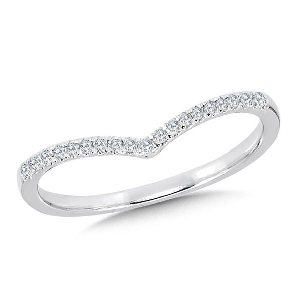 14K White Gold Diamond Chevron Wedding Band 1/10 CTW Bradley's Jewelers Jacksonville, NC