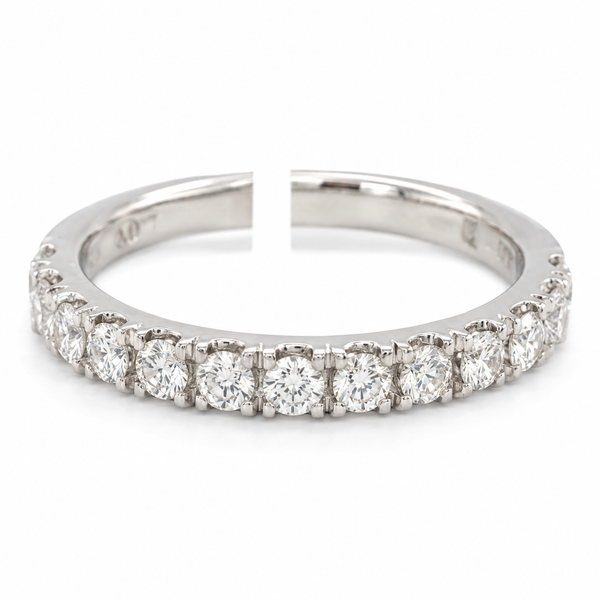 14K White Gold .75 CTW G SI1 Diamond Prong Set Wedding Band Bradley's Jewelers Jacksonville, NC