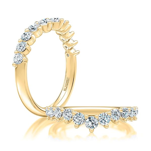 A. Jaffe 14K Yellow Gold Curved Diamond Wedding Band | 0.72 CTW G/H SI2 Image 2 Bradley's Jewelers Jacksonville, NC