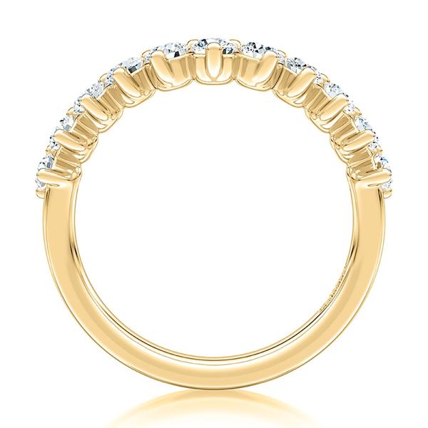 A. Jaffe 14K Yellow Gold Curved Diamond Wedding Band | 0.72 CTW G/H SI2 Image 3 Bradley's Jewelers Jacksonville, NC