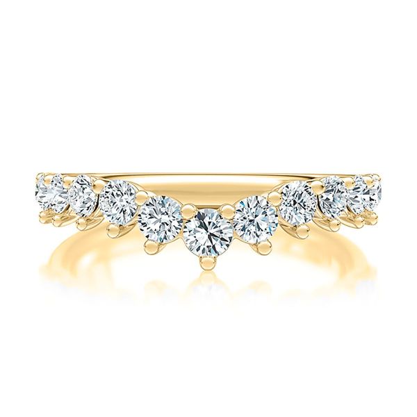 A. Jaffe 14K Yellow Gold Curved Diamond Wedding Band | 0.72 CTW G/H SI2 Bradley's Jewelers Jacksonville, NC