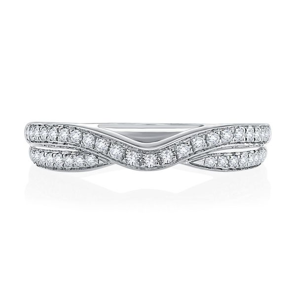 A. Jaffe 14K White Gold Double Row Curved Diamond Wedding Band | 0.23 CTW G/H SI2 Image 2 Bradley's Jewelers Jacksonville, NC