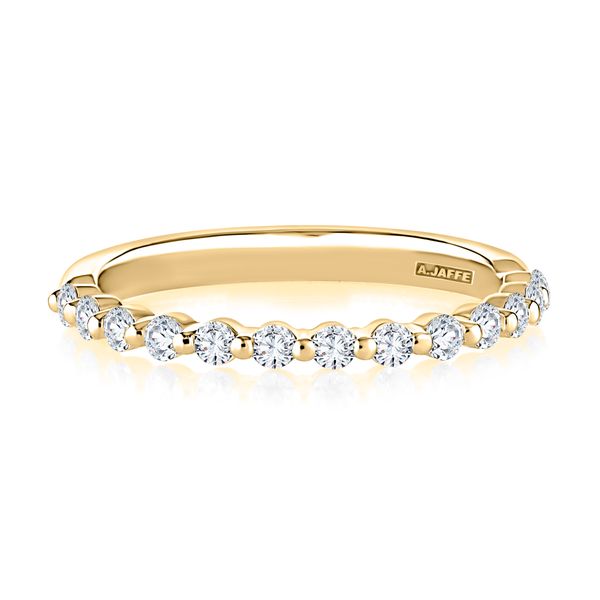 A. Jaffe 14K Yellow Gold Diamond Wedding Band | 0.39 CTW Round Diamonds Image 3 Bradley's Jewelers Jacksonville, NC