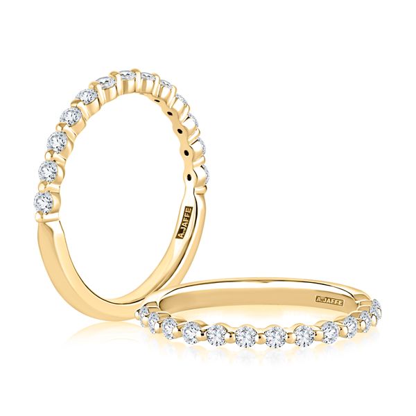 A. Jaffe 14K Yellow Gold Diamond Wedding Band | 0.39 CTW Round Diamonds Bradley's Jewelers Jacksonville, NC
