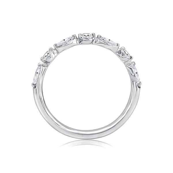 A. Jaffe 14K White Gold Diamond Wedding Band | Marquise & Round 0.43 CTW G/SI2 Image 3 Bradley's Jewelers Jacksonville, NC