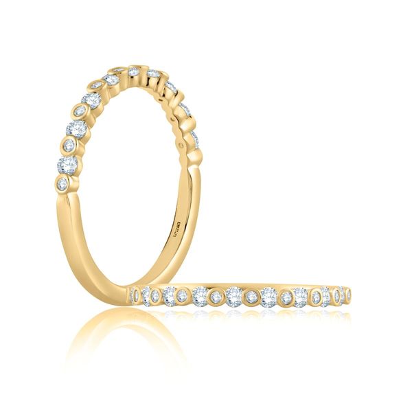 A. Jaffe 14K Yellow Gold Diamond Wedding Band | 0.28 CTW G/Si2 Diamonds Bradley's Jewelers Jacksonville, NC