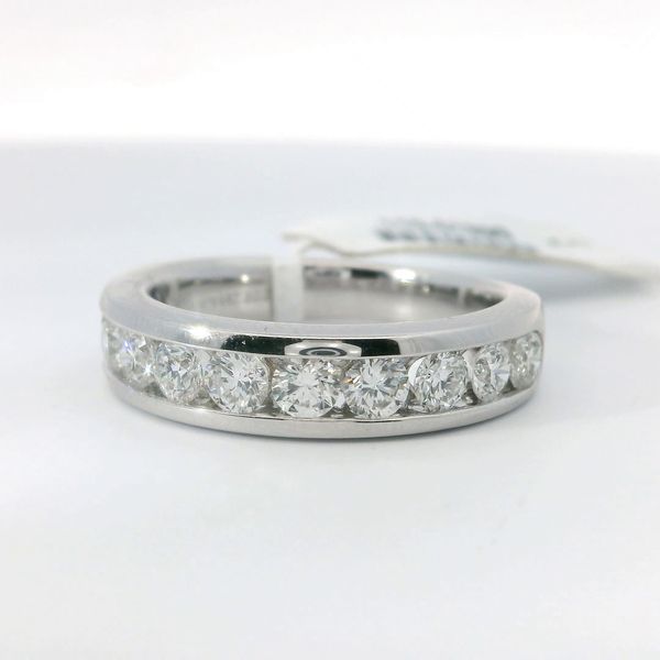White 14 Karat 1.10 CTW Diamond Channel Wedding Band Image 2 Bradley's Jewelers Jacksonville, NC