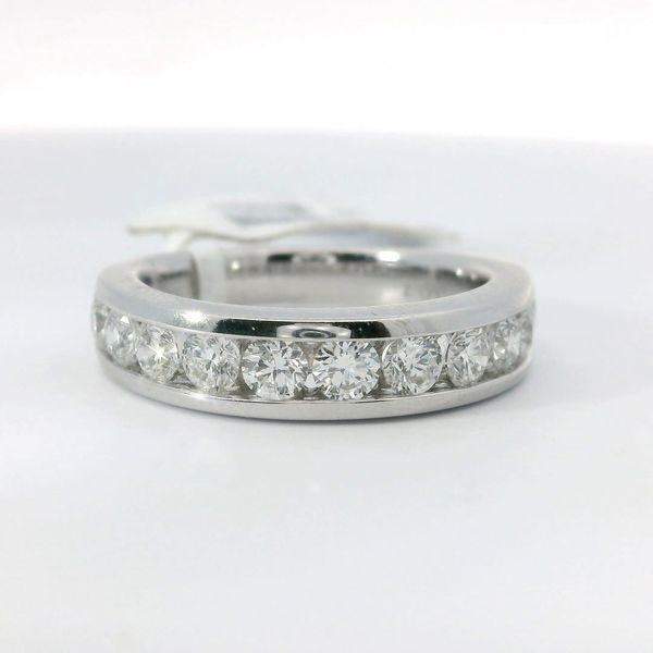 White 14 Karat 1.10 CTW Diamond Channel Wedding Band Image 3 Bradley's Jewelers Jacksonville, NC