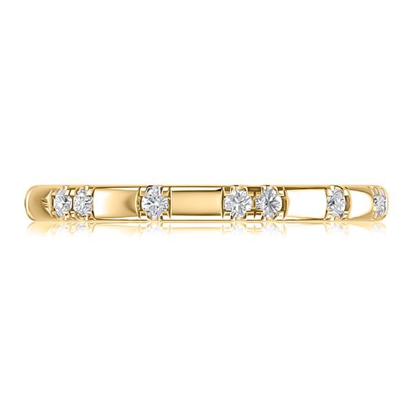 A. Jaffe 14K Yellow Gold Diamond Wedding Band | 0.16 CTW G/Si2 Diamonds Image 3 Bradley's Jewelers Jacksonville, NC