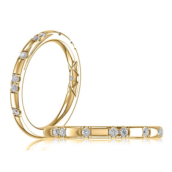 A. Jaffe 14K Yellow Gold Diamond Wedding Band | 0.16 CTW G/Si2 Diamonds Bradley's Jewelers Jacksonville, NC