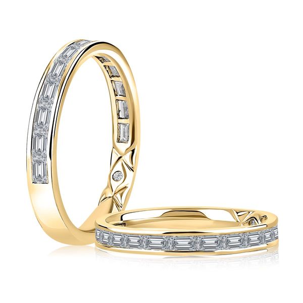 A. Jaffe 14K Yellow Gold Diamond Wedding Band | 0.55 CTW Baguette G/VS2 Bradley's Jewelers Jacksonville, NC