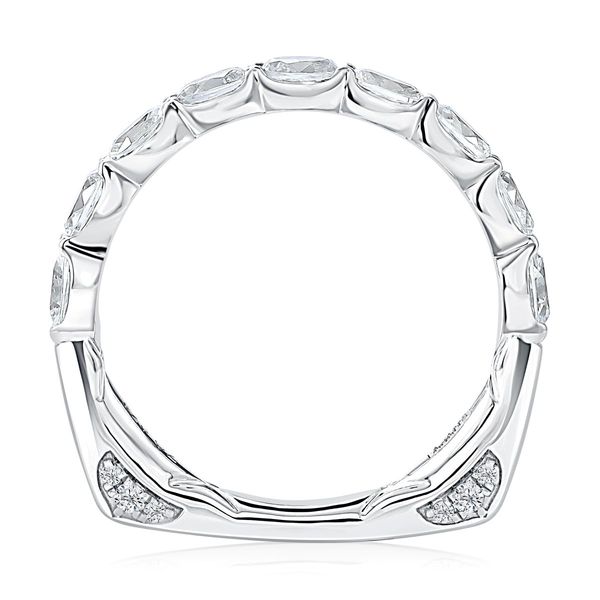 A. Jaffe 14K White Gold Oval Diamond Band | 0.93 CTW G/SI3 Quilted Interior European Shank Image 3 Bradley's Jewelers Jacksonville, NC
