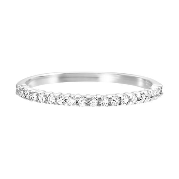 White 10 Karat .14 Ctw Diamond Prong Set Thin Wedding Band Image 2 Bradley's Jewelers Jacksonville, NC