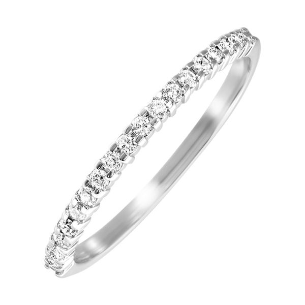 White 10 Karat .14 Ctw Diamond Prong Set Thin Wedding Band Bradley's Jewelers Jacksonville, NC