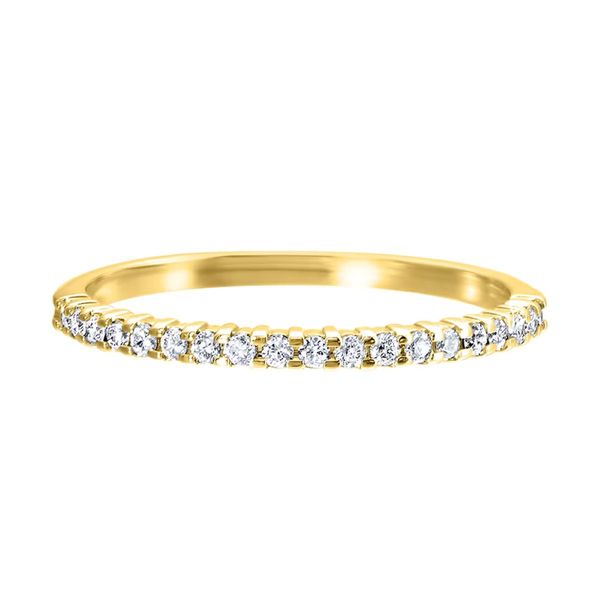 Yellow 10 Karat .14 Ctw Diamond Prong Set Thin Wedding Band | Bridal Ring Image 2 Bradley's Jewelers Jacksonville, NC