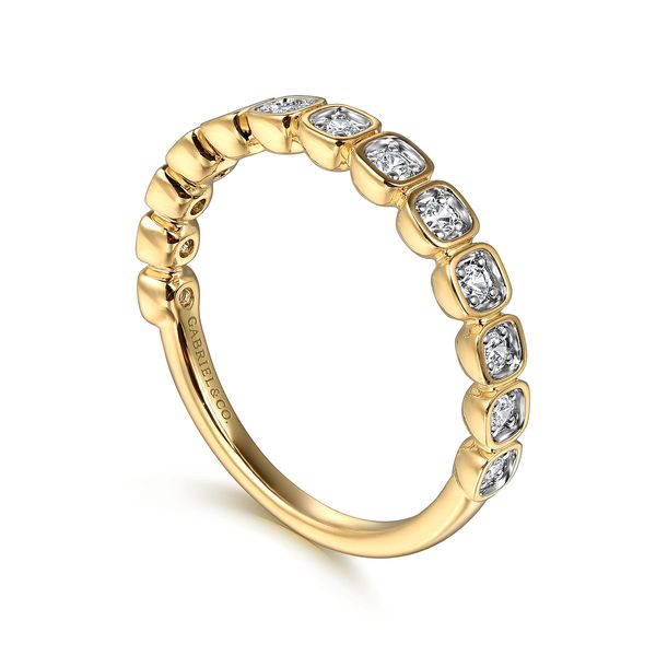 Gabriel & Co 14K Yellow Gold Diamond Stackable Ring Image 3 Bradley's Jewelers Jacksonville, NC