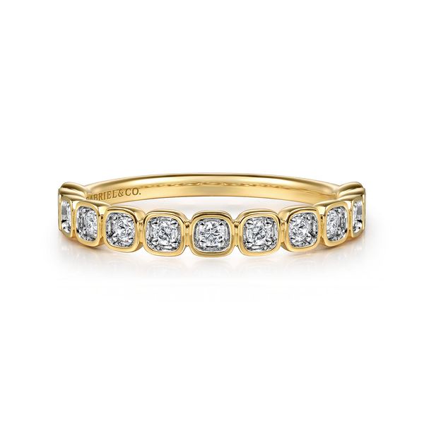 Gabriel & Co 14K Yellow Gold Diamond Stackable Ring Bradley's Jewelers Jacksonville, NC