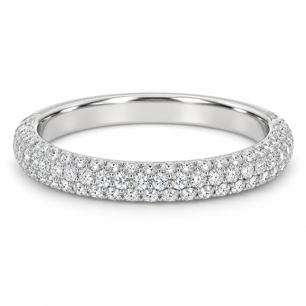 14K White Gold 0.50 CTW Pavé Diamond Wedding Band Bradley's Jewelers Jacksonville, NC