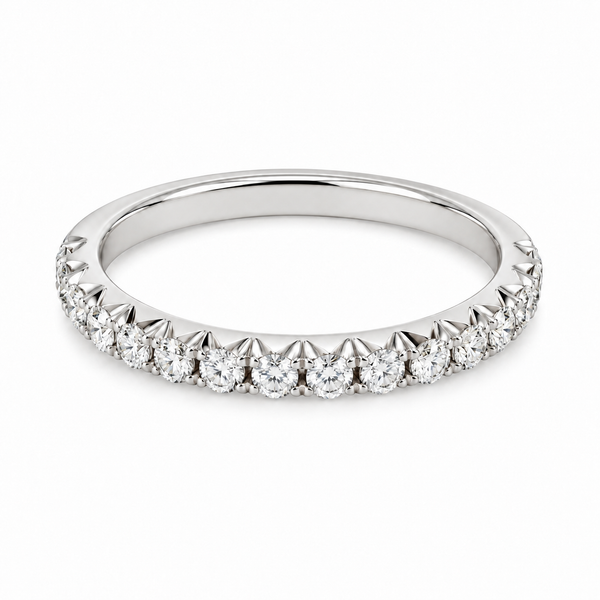 14K White Gold Prong Set Diamond Wedding Band Bradley's Jewelers Jacksonville, NC