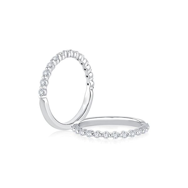 A. Jaffe 14K White Gold Shared Prong Semi-Eternity Diamond Wedding Band 0.55 CTW Bradley's Jewelers Jacksonville, NC
