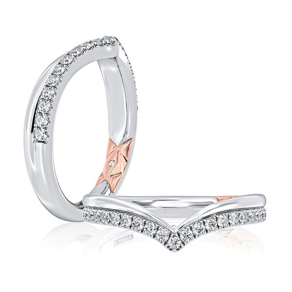 A. Jaffe 14K White Gold Chevron Diamond Wedding Band 0.25 CTW Bradley's Jewelers Jacksonville, NC