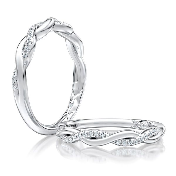 A. Jaffe 14K White Gold Twisted Semi-Eternity Diamond Wedding Band 0.10 CTW Bradley's Jewelers Jacksonville, NC