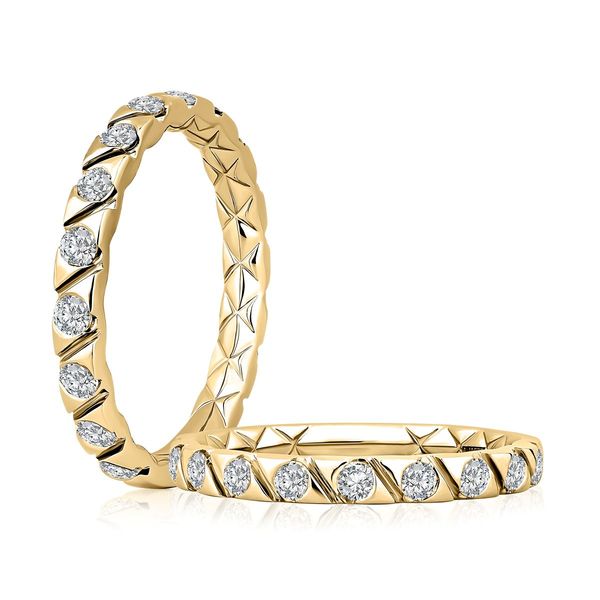 A. Jaffe 14K Yellow Gold Semi-Eternity Diamond Wedding Band 0.53 CTW Bradley's Jewelers Jacksonville, NC