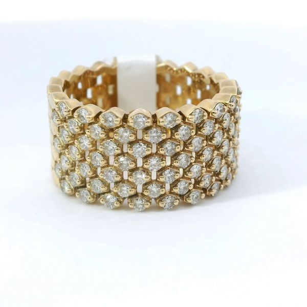 14K Yellow Gold Wide Diamond Band Ring 1.08 CTW Image 2 Bradley's Jewelers Jacksonville, NC