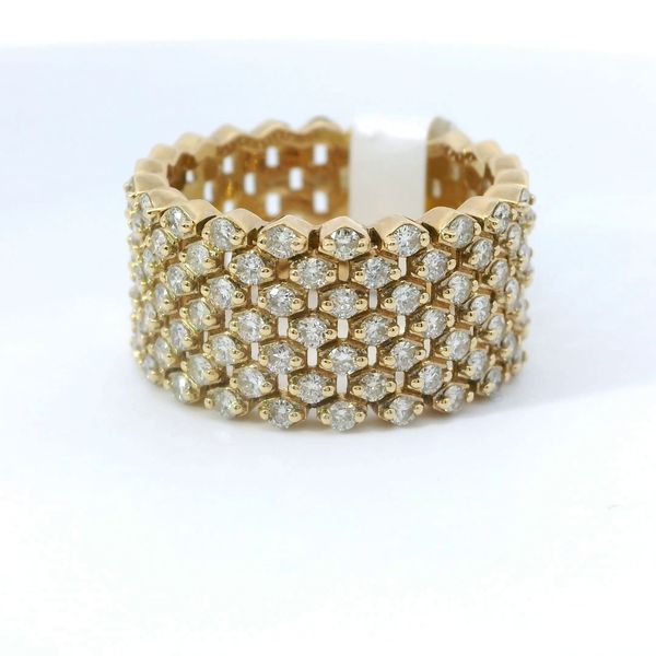 14K Yellow Gold Wide Diamond Band Ring 1.08 CTW Image 3 Bradley's Jewelers Jacksonville, NC