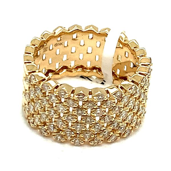 14K Yellow Gold Wide Diamond Band Ring 1.08 CTW Bradley's Jewelers Jacksonville, NC