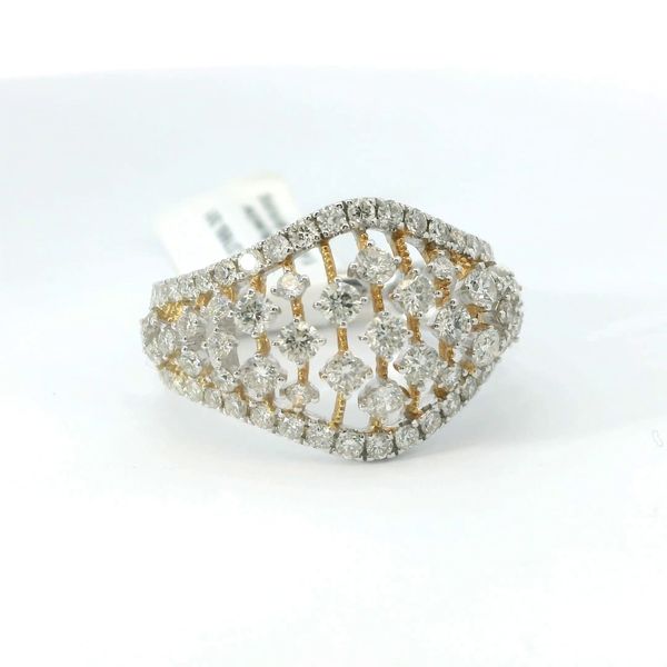 14K White & Yellow Gold Diamond Open Domed Fashion Ring 1.49 CTW Image 2 Bradley's Jewelers Jacksonville, NC