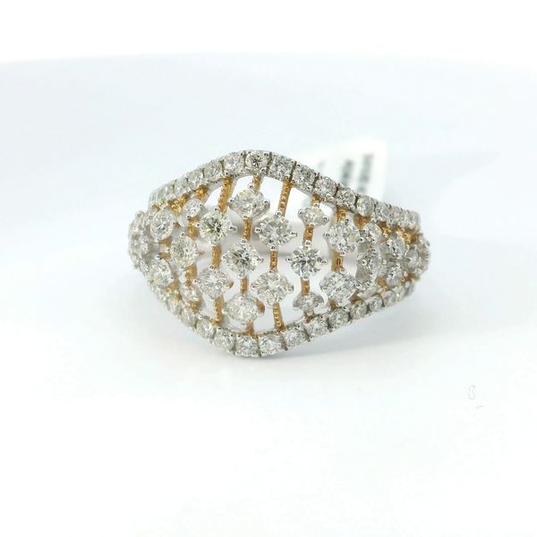 14K White & Yellow Gold Diamond Open Domed Fashion Ring 1.49 CTW Image 3 Bradley's Jewelers Jacksonville, NC