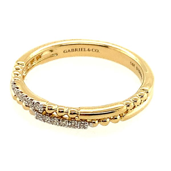 Gabriel & Co 14K Yellow Gold .07Ctw Diamond Stackable Fashion Ring Bradley's Jewelers Jacksonville, NC