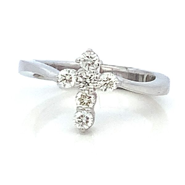 14K White Gold Diamond Cross Fashion Ring .43 CTW Bradley's Jewelers Jacksonville, NC