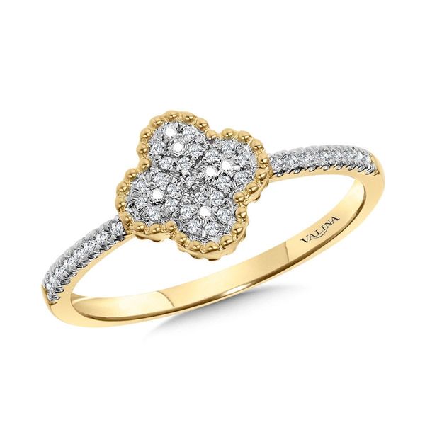 14K Gold Pavé Diamond Klover Ring 1/8 CTW Bradley's Jewelers Jacksonville, NC