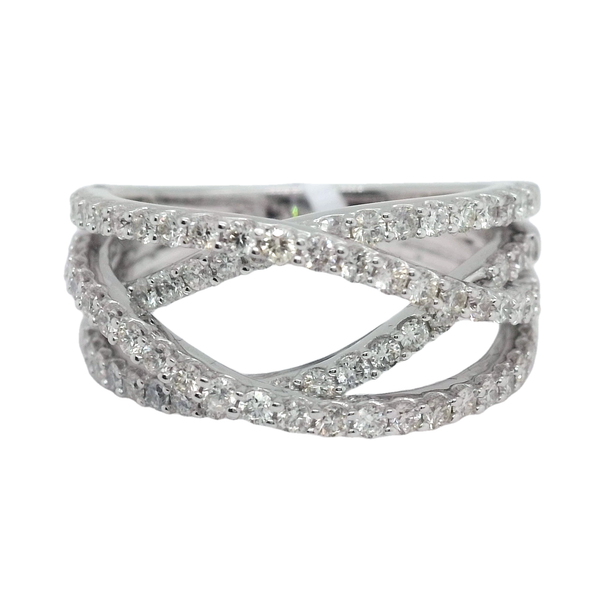 14K White Gold Round Diamond Fashion Ring 1.024 CTW Statement Ring Bradley's Jewelers Jacksonville, NC