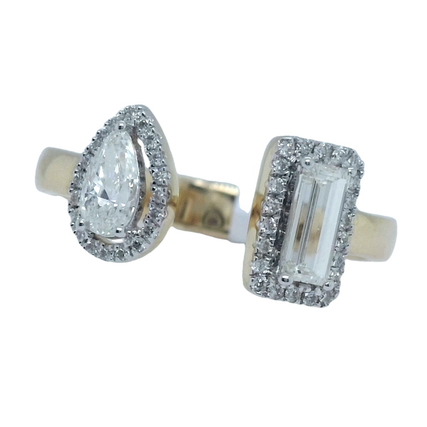 14K Two-Tone Gold Multi-Stone Fashion Ring .683 CTW Baguette & Round Diamonds Bradley's Jewelers Jacksonville, NC