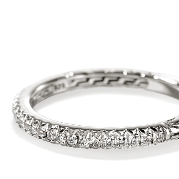 John Hardy Essentials Sterling Silver Diamond Pave Band Ring Size 7 Image 3 Bradley's Jewelers Jacksonville, NC