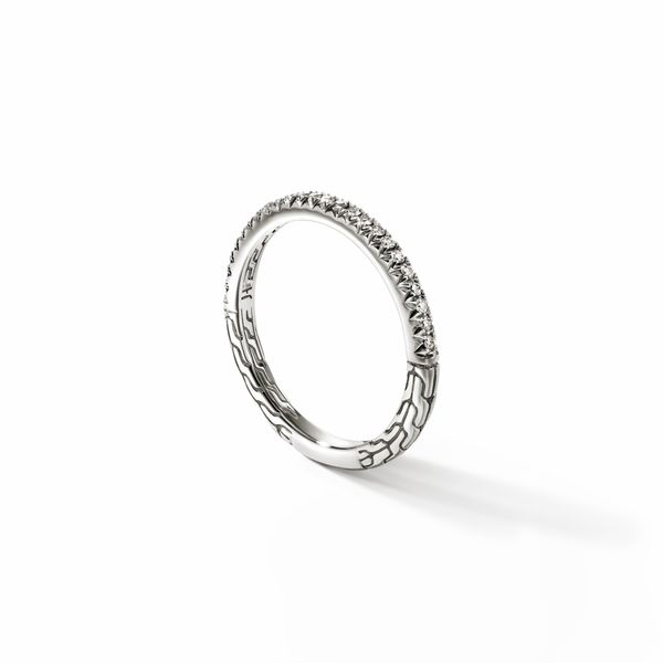 John Hardy Essentials Sterling Silver Diamond Pave Band Ring Size 7 Image 4 Bradley's Jewelers Jacksonville, NC