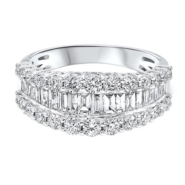 14K White Gold Multi Shape Diamond Fashion Ring 1.00CTW Bradley's Jewelers Jacksonville, NC