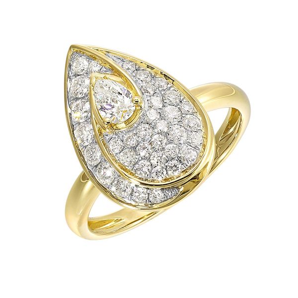 14K Yellow Gold Diamond Fashion Ring 0.75 CTW Round Diamonds Image 2 Bradley's Jewelers Jacksonville, NC