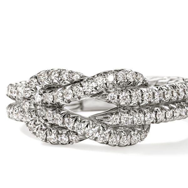 John Hardy Love Knot Silver Diamond Pave Earrings .48CTW Image 3 Bradley's Jewelers Jacksonville, NC