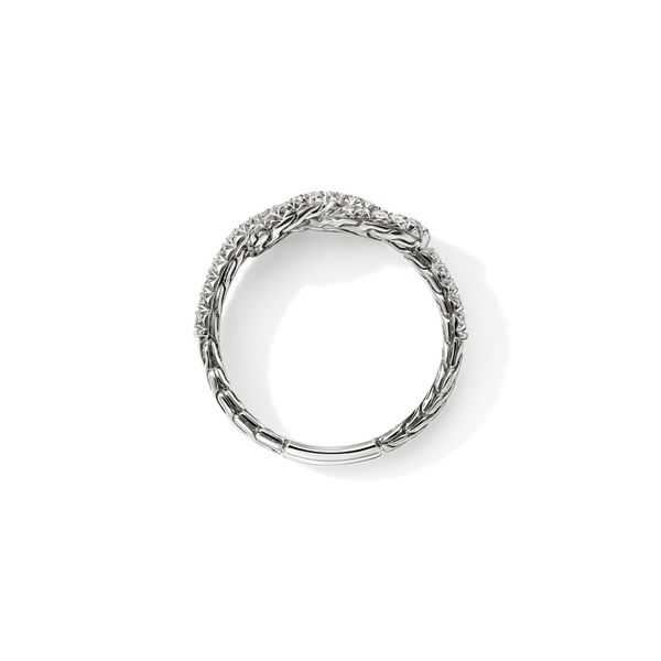 John Hardy Love Knot Silver Diamond Pave Earrings .48CTW Image 4 Bradley's Jewelers Jacksonville, NC