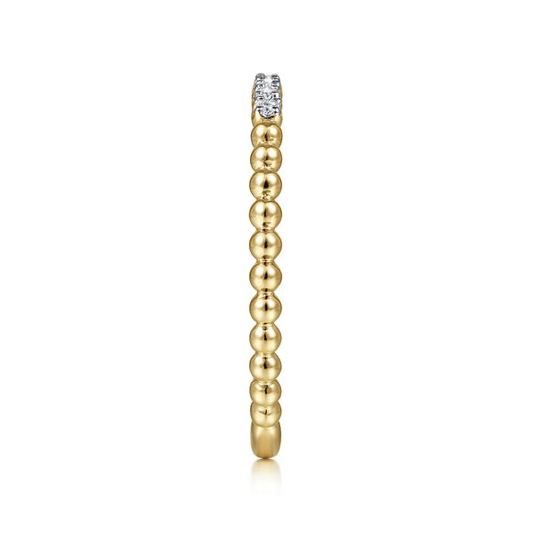 Gabriel & Co 14K Yellow Gold .05Ctw Diamond Bujukan Bead Stackable Ring Image 4 Bradley's Jewelers Jacksonville, NC