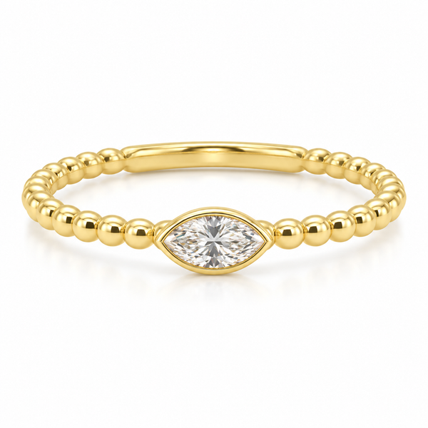 14K Yellow Gold Marquise Diamond Fashion Ring Bradley's Jewelers Jacksonville, NC
