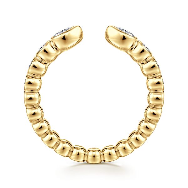 Gabriel & Co 14K Yellow Gold Bezel-Set Pear & Round Diamond Eternity Band – 0.49Ctw – Contemporary Collection Image 2 Bradley's Jewelers Jacksonville, NC